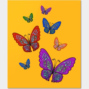 Decorative Colorful Butterflies Posters and Art